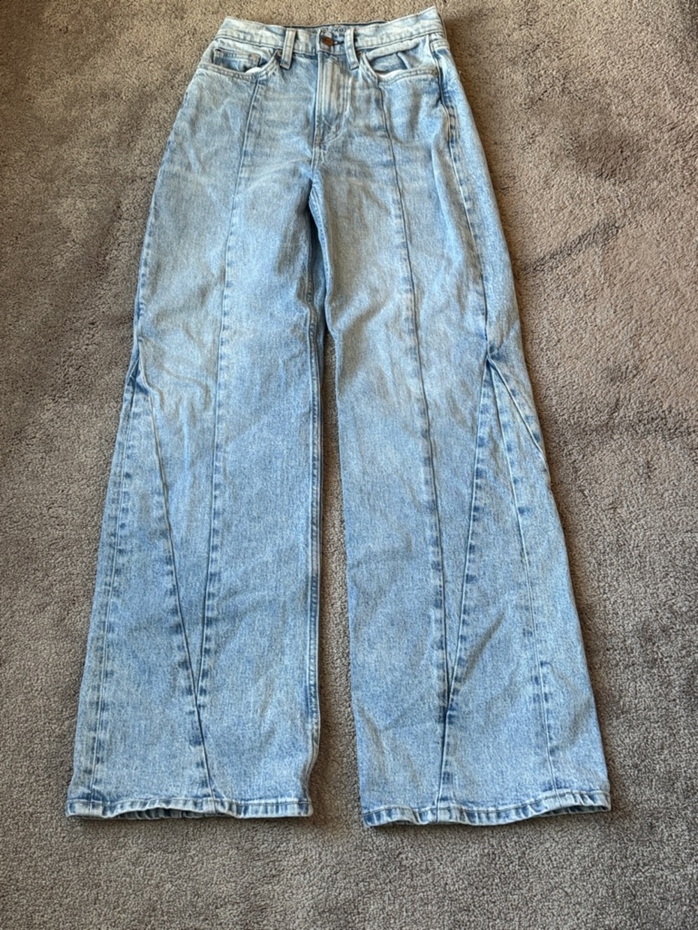 Arizona Jean Co Wide Leg Jeans Light Wash High Rise Denim Vintage Style SIZE 0